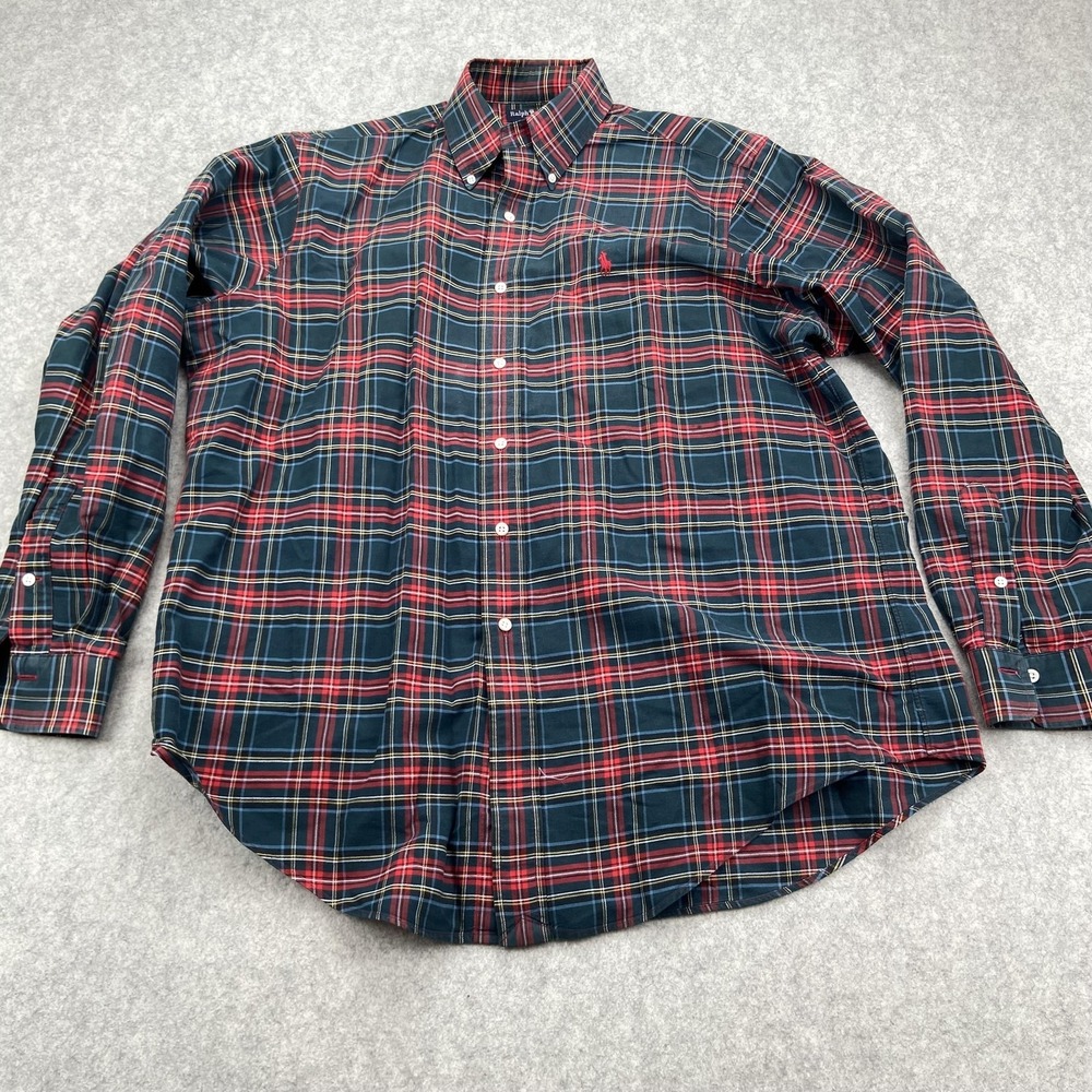 Ralph Lauren Shirt Mens Large Multicolor Plaid Button Down Long Sleeve Cotton